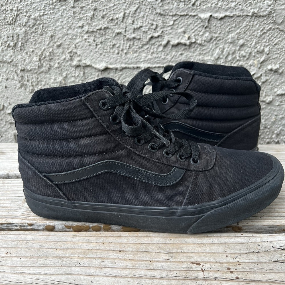 Vans Shoes Men Size 9.5 Ward Hi Black Sneakers Canvas Hi